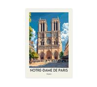 Poster sur toile Cathédrale Notre-Dame pour décoration de chambre à coucher, bureau, chambre, cadeau 30 x 45 cm