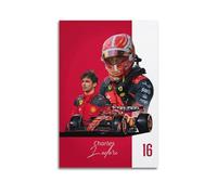 Poster sur toile Charles F1 Leclerc 9 - Décoration murale pour salon, chambre à coucher - 30 x 45 cm