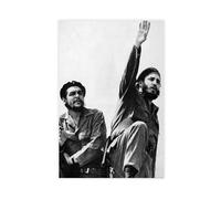 Poster sur toile Che Guevara & Fidel Castro (1961) - Décoration pour chambre à coucher, bureau, chambre - Cadeau - 50 x 75 cm