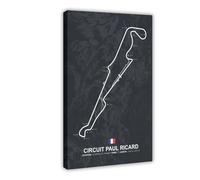 Poster sur toile Circuit Paul Ricard F1 Track - Décoration de chambre à coucher, bureau, chambre, cadeau - 30 x 45 cm