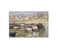 Poster sur toile Claude Monet La Seine d'Asnières - Décoration murale moderne pour chambre à coucher - 60 x 90 cm