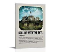 Poster sur toile Collide avec le ciel par Pierce The Veil- Décoration murale classique imperméable à l'eau - Décoration murale universelle à offrir à un ami ou un enseignant - 50 x 75 cm - Style cadre