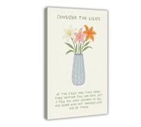 Poster sur toile Consider The Lilies - Décoration murale pour salon, chambre à coucher - 30 x 45 cm