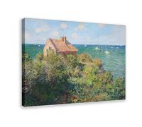Poster sur toile « Cottage At Varengeville » de Claude Monet - Décoration murale pour chambre à coucher, bureau, chambre, cadre cadeau - 40 x 60 cm
