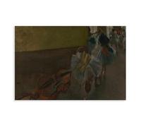 Poster sur toile Dancers in The Rehearsal Room with A Double Bass par Edgar Degas - Décoration murale pour chambre à coucher, bureau, cuisine - Sans cadre - 50,8 x 76,2 cm