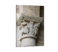 Poster sur toile d'architecture romane, grande abbaye de Sauve, France (1079) - Décoration murale pour salon - 20 x 30 cm