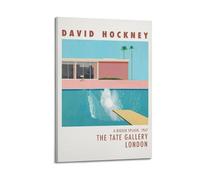 Poster sur toile David avec peinture Hockney 4 - Décoration de chambre à coucher, bureau, chambre - Cadeau - 30 x 45 cm