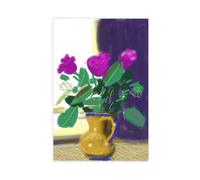 Poster sur toile David avec peinture Hockney 88 - Décoration de chambre à coucher, bureau, chambre - Cadeau - 30 x 45 cm