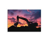 Poster sur toile de chantier - Impression sur toile de machines industrielles audacieuses - Décoration dynamique moderne pour salon, couloir, chambre à coucher, espace intérieur de la maison, 40,6 x