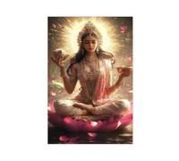 Poster sur toile de la déesse indienne Lakshmi - Style mythologie indienne - Sans cadre - 50 x 75 cm
