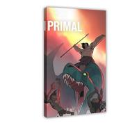 Poster sur toile de l'anime Genndy Tartakovsky's Primal Cool 4 - Décoration pour chambre à coucher, bureau, chambre, cadeau (50 x 75 cm)