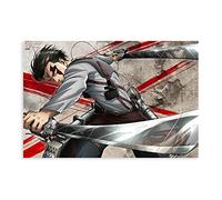 Poster sur toile de l'anime Levi Ackerman L'attaque des Titans - Décoration de chambre à coucher, de bureau, de chambre - 30 × 45 cm - Sans cadre - Style 1