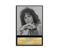 Poster sur toile de Marc Bolan T-Rex - Photo vintage en noir et blanc avec signature de style manuscrit - Décoration murale pour salon, chambre à coucher, salle de jeux, bureau - 30,5 x 45,7 cm