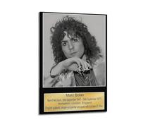 Poster sur toile de Marc Bolan T-Rex - Photo vintage en noir et blanc avec signature de style manuscrit - Décoration murale pour salon, chambre à coucher, salle de jeux, bureau - 30,5 x 45,7 cm