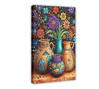 Poster sur toile de poterie roumaine traditionnelle pour décoration de chambre à coucher 50 x 75 cm
