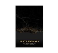 Poster sur toile de Santa Barbara, carte de la ville des États-Unis, décoration murale pour salon, chambre à coucher, sans cadre, 50 x 75 cm