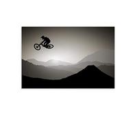 Poster sur toile de VTT Downhill Mountainbiker - Décoration murale - 60 x 90 cm