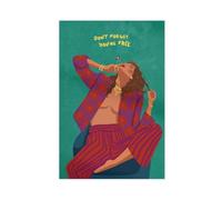 Poster sur toile « Don't Forget You're Free » - Décoration de chambre à coucher, bureau, chambre - Cadeau 20 x 30 cm