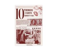 Poster sur toile du film « 10 Things I Hate About 14 » - Décoration pour chambre à coucher, bureau, chambre - Cadeau - 50 x 75 cm