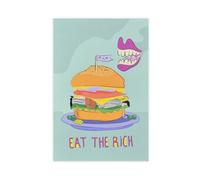Poster sur toile « Eat The Rich » - Décoration murale pour salon, chambre à coucher - 30 x 45 cm