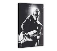Poster sur toile Elvis Costello sur scène des années 1970 - Décoration murale pour salon, chambre à coucher - 50 x 75 cm