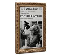 Poster sur toile « Every Hour Is Happy Hour » - Décoration de chambre à coucher, bureau, chambre - Cadeau - 61 x 91,4 cm (L x l)