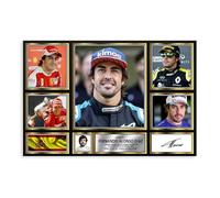 Poster sur toile Fernando Alonso - Décoration pour chambre à coucher, bureau, chambre - Cadeau - 50 x 75 cm