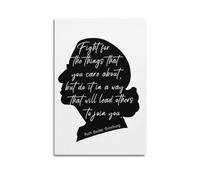 Poster sur toile « Fight For The Things That You Care About » de Ruth Bader Ginsburg - Décoration murale sans cadre - 50 x 75 cm