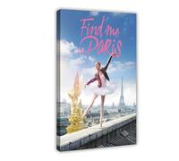 Poster sur toile « Find Me in Paris » pour décoration de chambre à coucher, bureau, chambre, cadeau 30 x 45 cm
