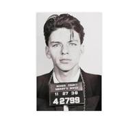 Poster sur toile Frank Sinatra Mugshot - Décoration de chambre à coucher, bureau, chambre, cadeau - 40 x 60 cm