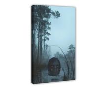 Poster sur toile Ghosts Swimming in The Dark - Art of Horror 2 - Décoration pour chambre à coucher, bureau, chambre - Cadeau - 50 x 75 cm