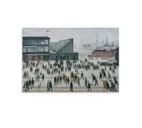 Poster sur toile « Going to The Match » par L. S. Lowry - Décoration murale moderne pour chambre à coucher - 40 x 60 cm