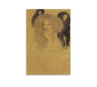 Poster sur toile Gustav Klimt's Study for The Gorgon Heads (2) - Impression sur toile - Décoration murale moderne - 20 x 30 cm