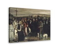 Poster sur toile Gustave Courbet A Burial At Ornans - Décoration pour chambre à coucher, bureau, chambre - Cadeau - 40 x 60 cm