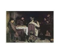 Poster sur toile Gustave Courbet After Dinner at Ornans - Décoration pour chambre à coucher, bureau, chambre - Cadeau - 20 x 30 cm