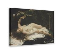 Poster sur toile Gustave Courbet La Femme Au Perroquet (femme avec un perroquet) - Décoration pour chambre à coucher, bureau, chambre - Cadeau - 40 x 60 cm