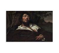 Poster sur toile Gustave Courbet The Wounded Man - Décoration pour chambre à coucher, bureau, chambre - Cadeau - 40 x 60 cm