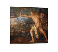 Poster sur toile Hercule et les oiseaux de Stymphalian - Décoration murale - 50 x 50 cm