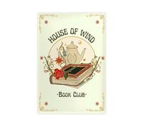 Poster sur toile House of Wind Book Club - Décoration de chambre à coucher, bureau, chambre - Cadeau - 40 x 60 cm