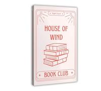Poster sur toile House of Wind Book Club - Décoration pour chambre à coucher, bureau, chambre - Cadeau - 20 x 30 cm
