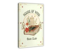 Poster sur toile House of Wind Book Club - Décoration pour chambre à coucher, bureau, chambre - Cadeau - 20 x 30 cm