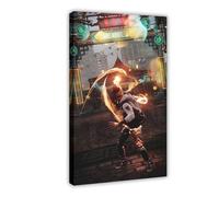 Poster sur toile Infamous Second Son Game (5) - Décoration murale pour salon, chambre à coucher - 30 x 45 cm