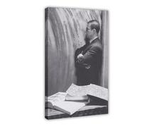 Poster sur toile Jean-Paul Sartre, Paris, 1946 - Décoration pour chambre à coucher, bureau, chambre - Cadeau - 20 x 30 cm