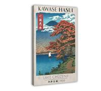 Poster sur toile Lake Chuzenji Kawase Hasui pour décoration de chambre à coucher, bureau, chambre, cadeau 20 x 30 cm