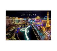 Poster sur toile « Las Vegas City Night » - Décoration de chambre à coucher - Paysage sportif - Décoration de bureau - Cadeau sans cadre - 50 x 75 cm