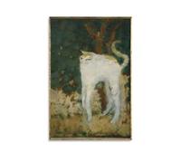 Poster sur toile Le Chat Blanc Pierre Bonnard - Décoration murale pour chambre à coucher, bureau, salon - 30 x 45 cm - Sans cadre