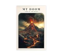 Poster sur toile « Le Seigneur des Anneaux Mount Doom » - Décoration pour chambre à coucher, bureau, chambre - Cadeau - 50 x 75 cm