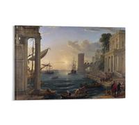 Poster sur toile L'Embarcation de Saba Claude Lorrain - Art mural décoratif moderne pour la maison - 60 x 90 cm