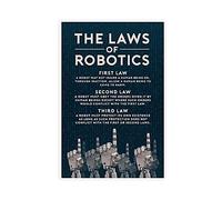 Poster sur toile Les trois lois de la robotique Rules Science-Fiction Inventeur Geeky Manuel de la Robotique Décoration de chambre Sport Paysage Bureau Décoration sans cadre 30 × 45 cm