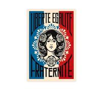 Poster sur toile Liberté, Égalité, Fraternité - Décoration pour chambre à coucher, bureau, chambre - Cadeau 30 x 45 cm